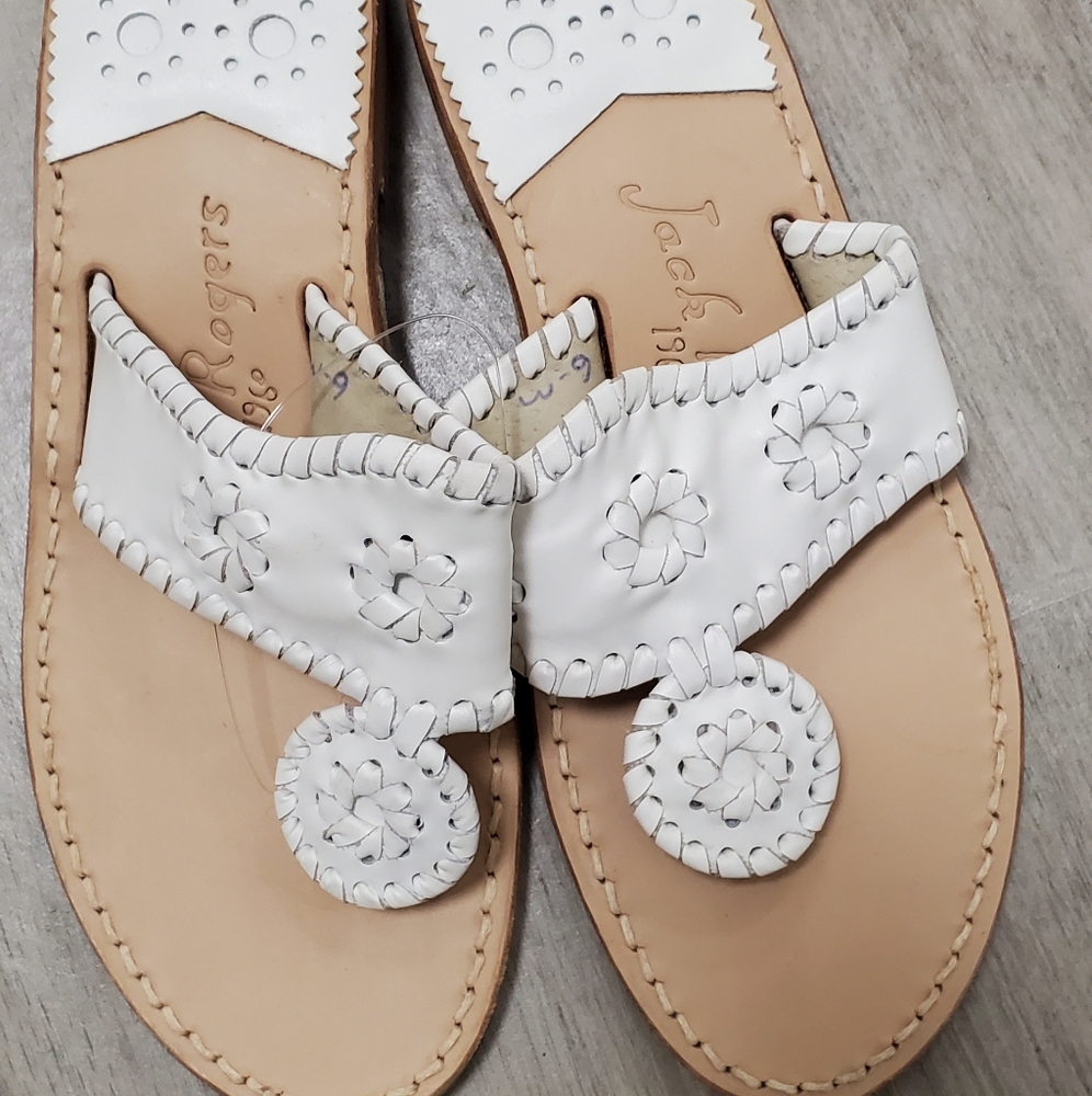 Jack Rogers Flat Sandal White Size 6